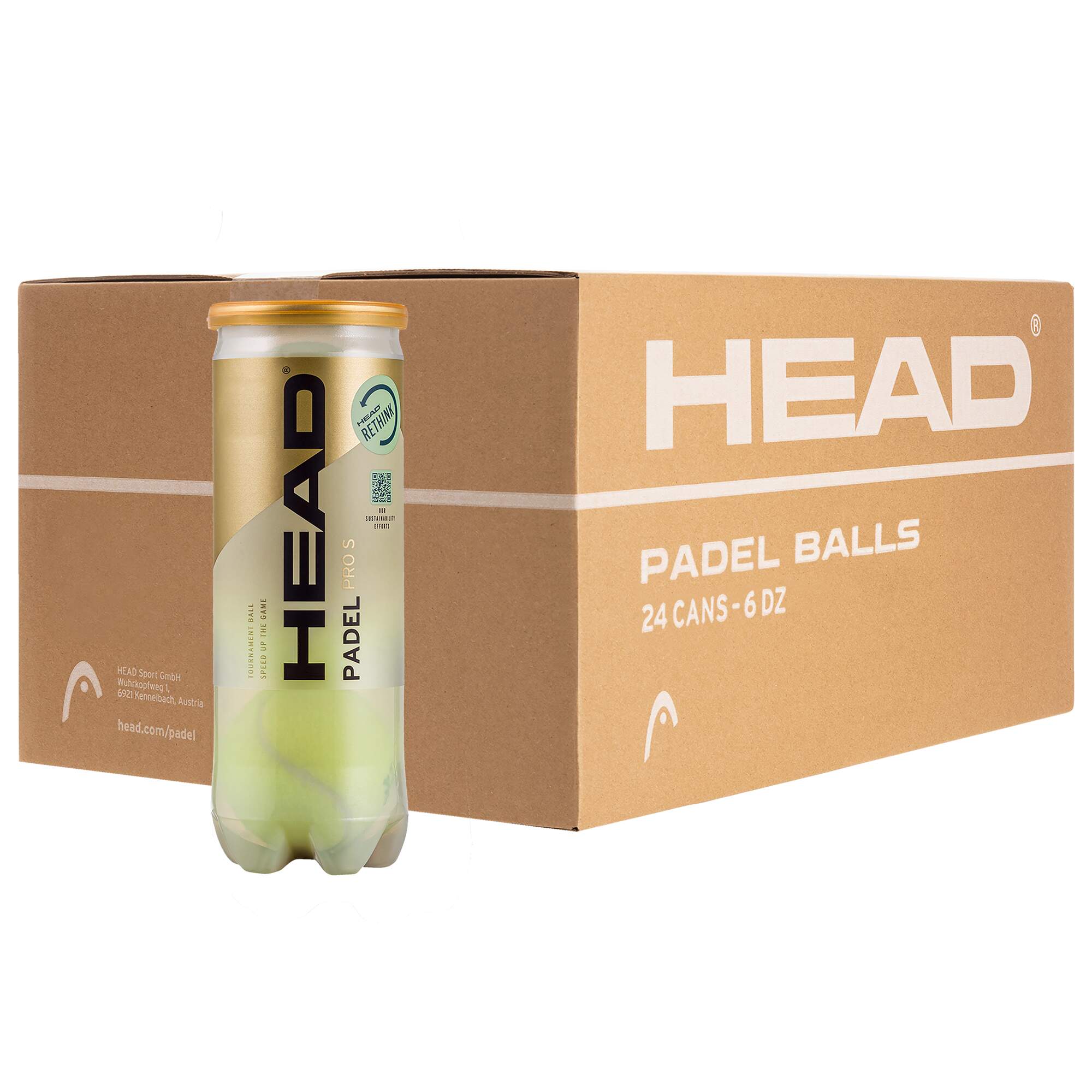 Padel Balls - 3B HEAD PRO S - 6DZ 24 CAN