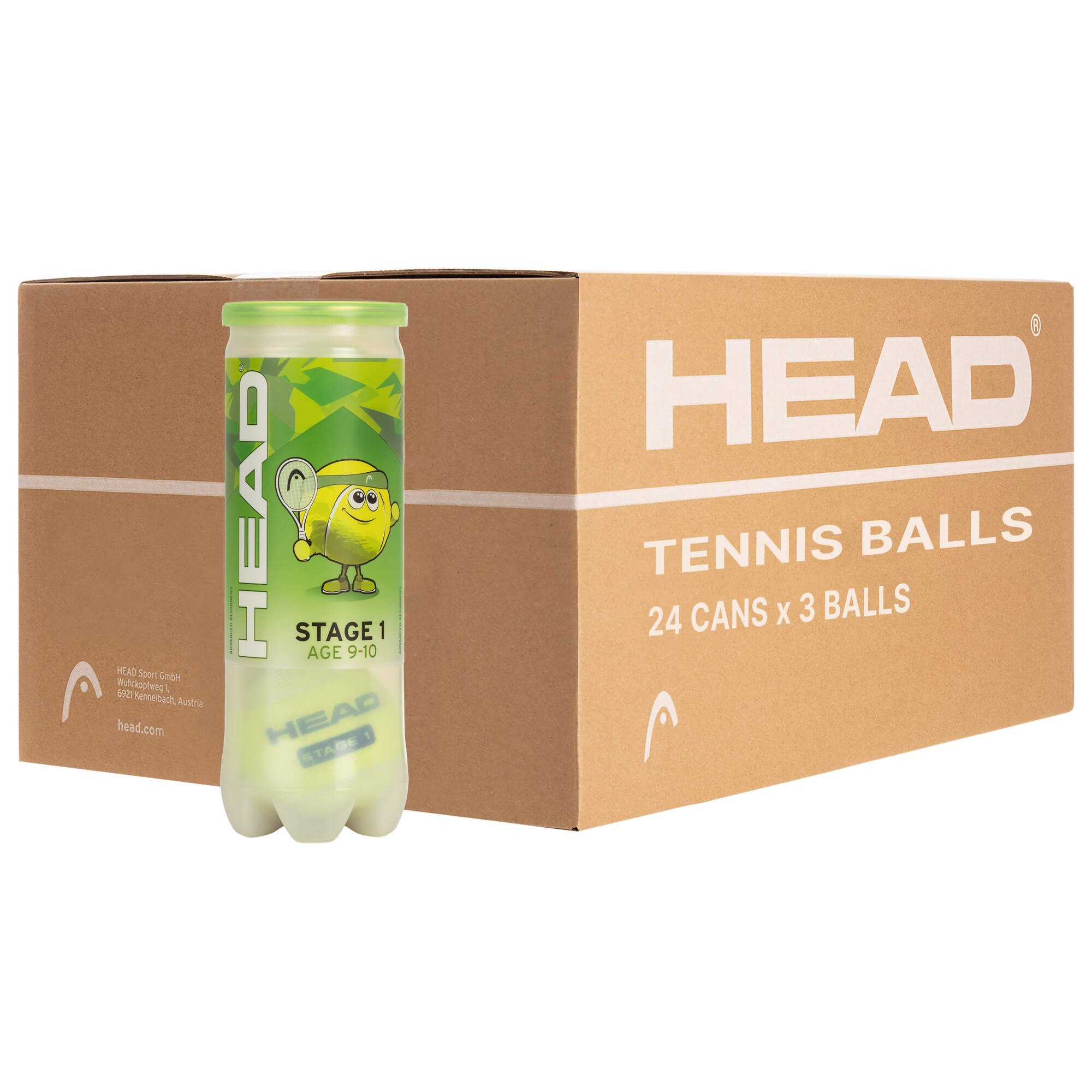 Tennis Ball - 3B HEAD STAGE 1 - GREEN - 6 DZ 24 CANS