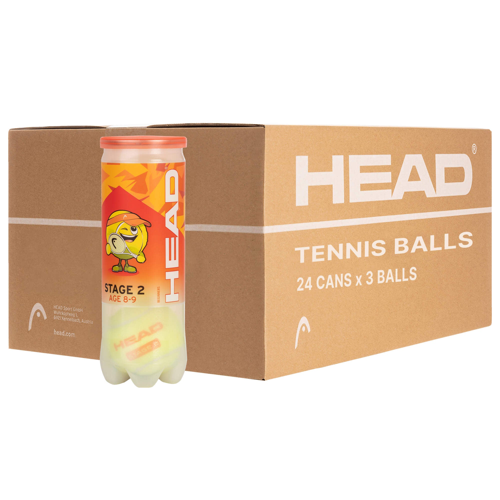 Tennis Balls - 3B HEAD STAGE 2 - ORANGE - 6 DZ  24 CAN